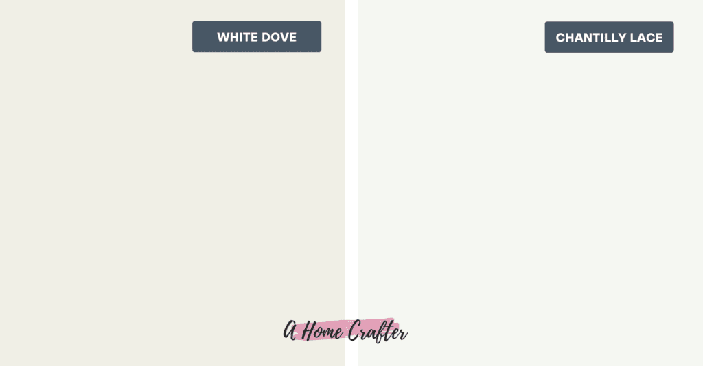 benjamin moore white dove vs. chantilly lace